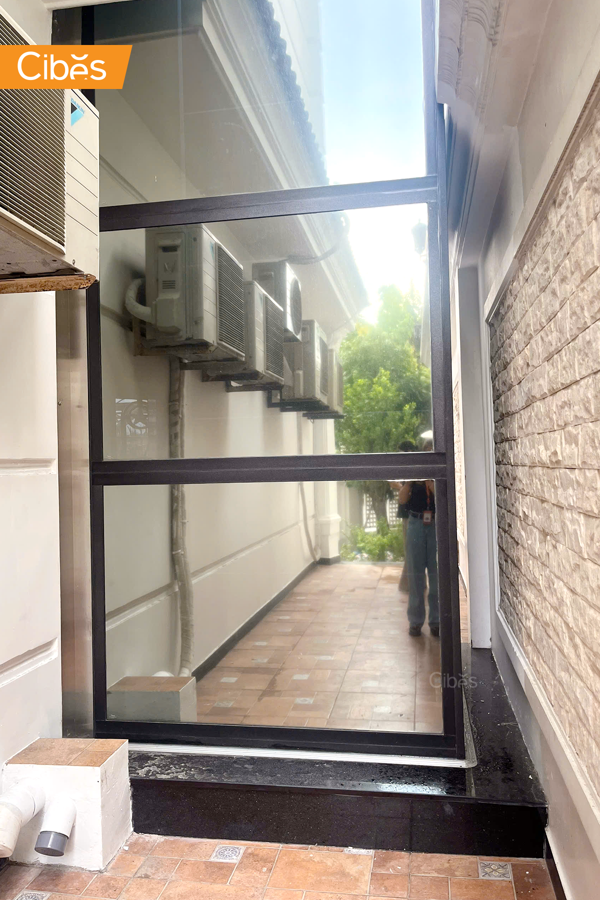 thang máy cibes lắp đặt ngoài trời